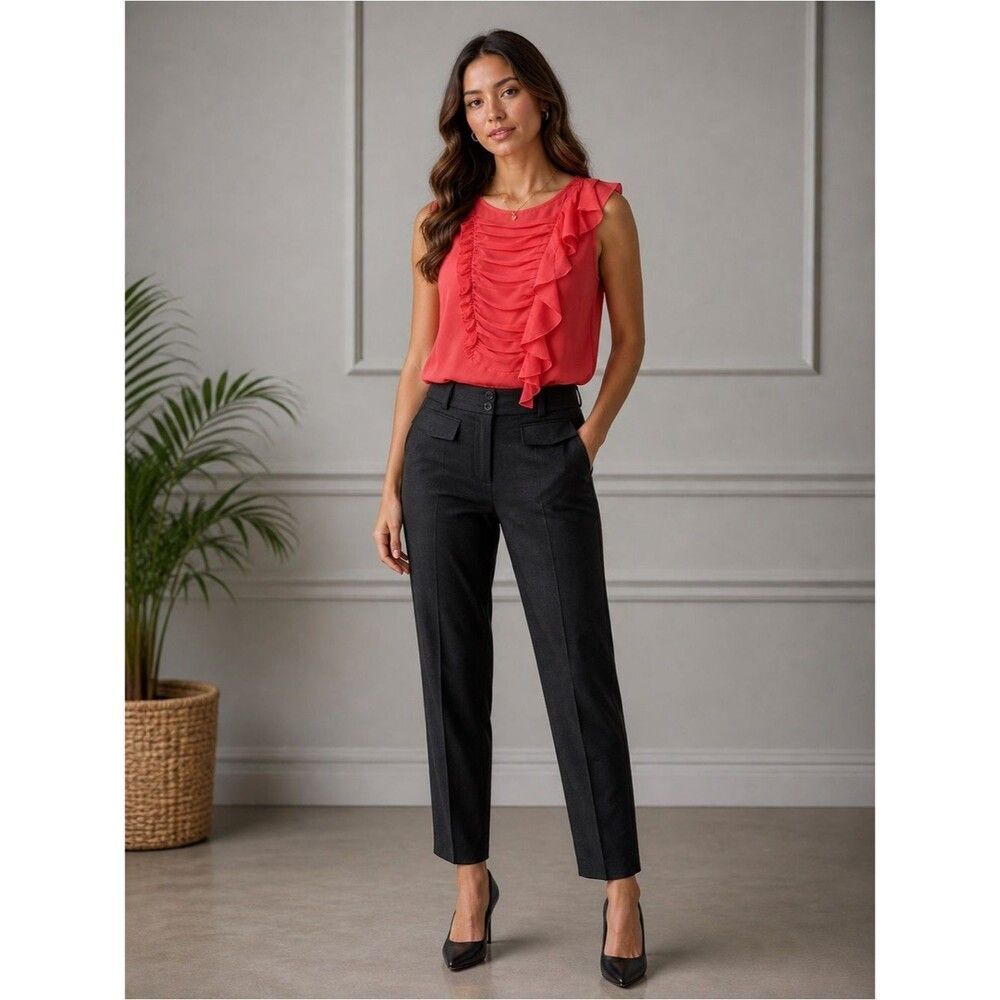 Nanette Lepore Red Ruffled Blouse